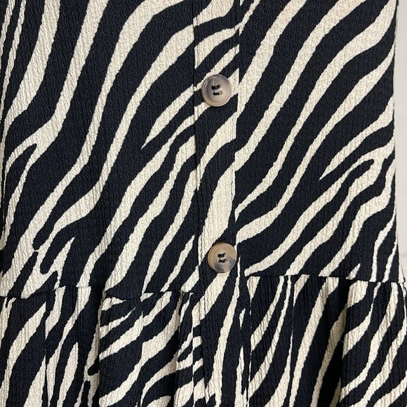 GLO Fashion London Women’s Zebra Print Black and Cream Sundress Sleeveless Sz L - Picture 8 of 10